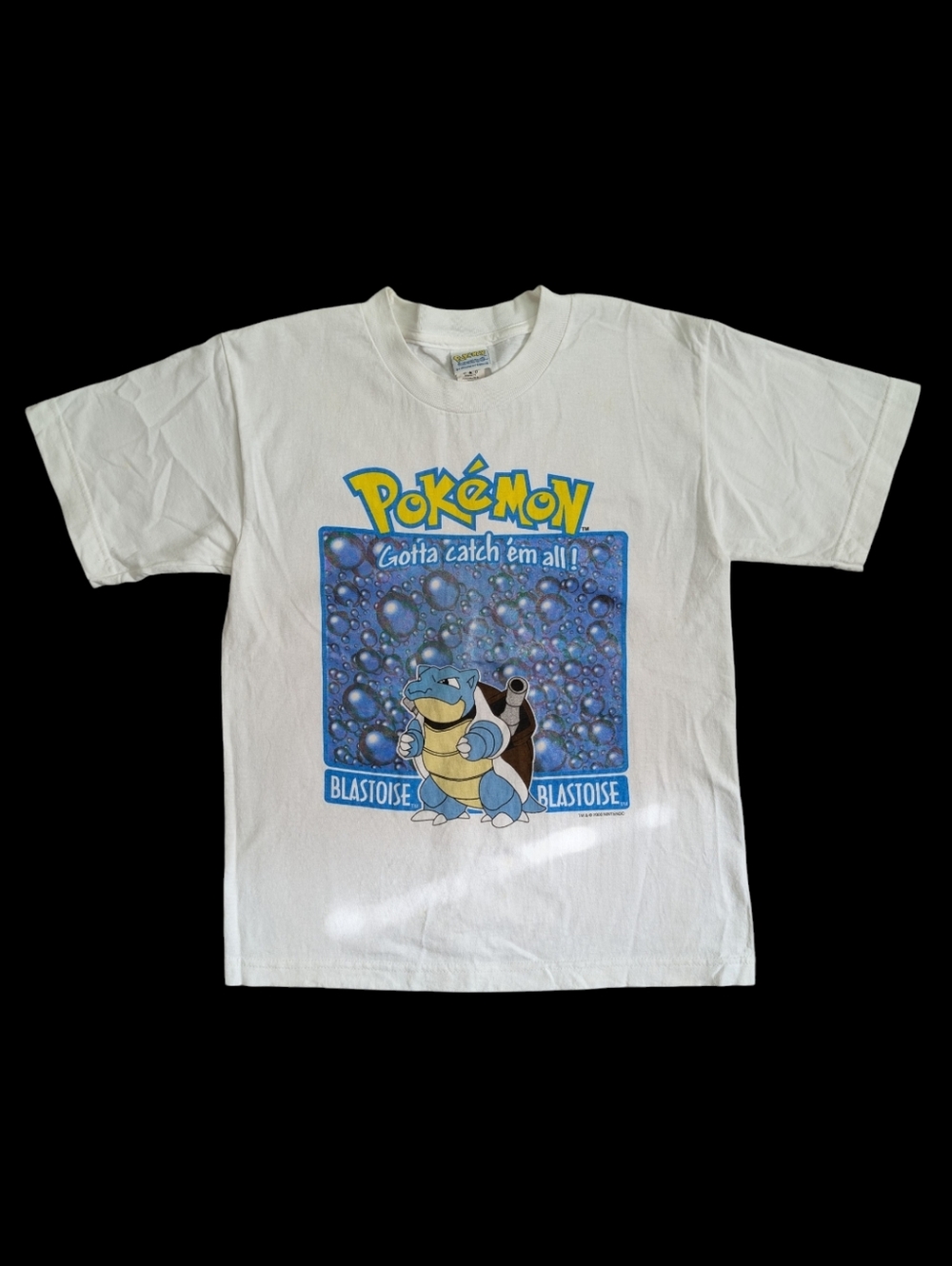 Vintage Pokemon Blastoise Holographic Graphic T Shirt 2000 Nintendo - Youth M